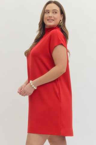 PLUS Cherry On Top Mock Neck Dress - All About You