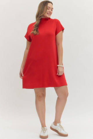 PLUS Cherry On Top Mock Neck Dress - All About You