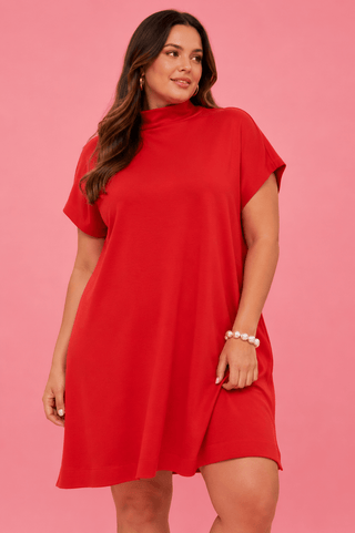 PLUS Cherry On Top Mock Neck Dress - All About You