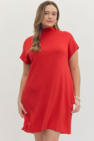 PLUS Cherry On Top Mock Neck Dress - All About You