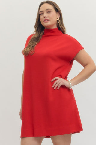 PLUS Cherry On Top Mock Neck Dress - All About You