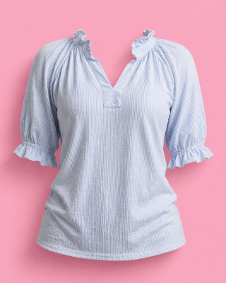 PLUS Coastal Breeze Blue Stripe Top - All About You Boutique & Gifts