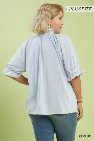 PLUS Coastal Breeze Blue Stripe Top - All About You Boutique & Gifts