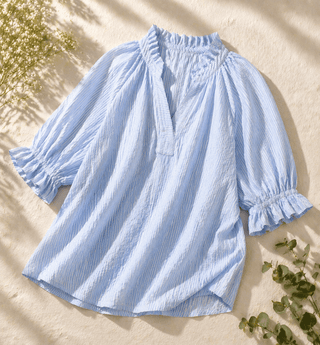 PLUS Coastal Breeze Blue Stripe Top - All About You Boutique & Gifts