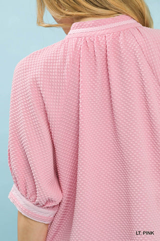 PLUS Darling Daydream Textured V - Neck Top - All About You