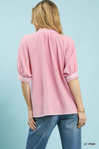 PLUS Darling Daydream Textured V - Neck Top - All About You