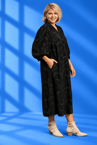 PLUS Fifth Avenue Black Collared Midi Dress - All About You