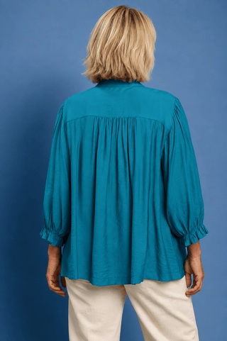 PLUS Jade Waters Ruffle Neck Smock Detail Top - All About You