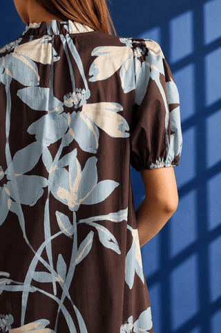 PLUS Juniper Brown Floral Puff Sleeve Midi Dress - All About You