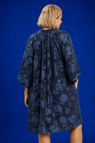 PLUS Luxe Midnight Garden Textured Floral Dress - All About You