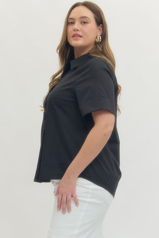 PLUS Misses Main Event Collared Statement Top *More Colors* - All About You