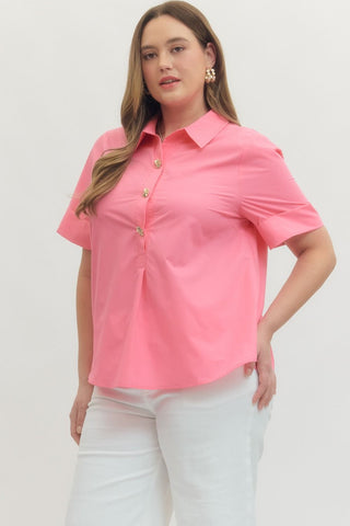 PLUS Misses Main Event Collared Statement Top *More Colors* - All About You