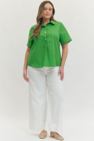 PLUS Misses Main Event Collared Statement Top *More Colors* - All About You