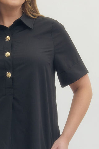 PLUS Misses Main Event Collared Statement Top *More Colors* - All About You
