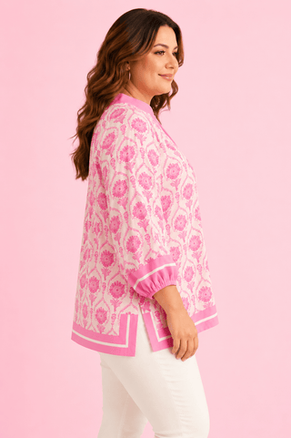 PLUS Pink Palm Beach Bloom Top - All About You