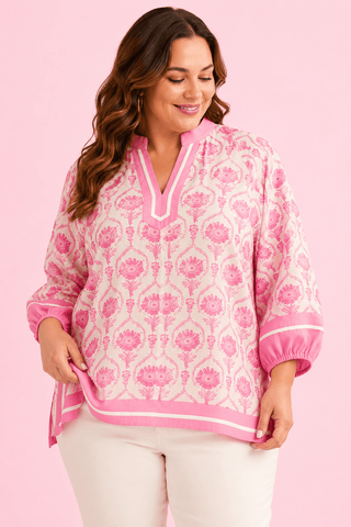 PLUS Pink Palm Beach Bloom Top - All About You
