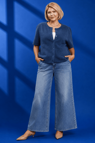 PLUS Sapphire Blue Cozy Short Sleeve Knit Top - All About You
