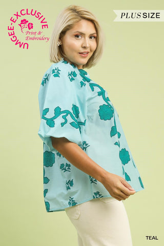 PLUS Sea Glass Garden Floral Blouse - All About You