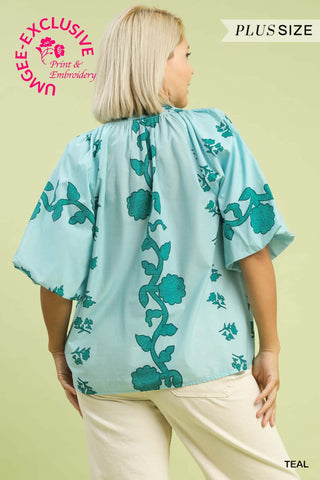 PLUS Sea Glass Garden Floral Blouse - All About You