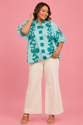 PLUS Sea Glass Garden Floral Blouse - All About You