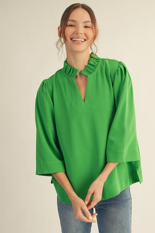 PLUS Shamrock Chic Green V - Neck Top - All About You