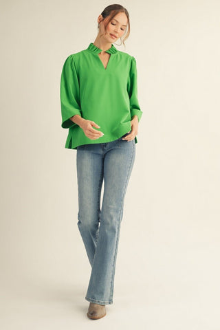 PLUS Shamrock Chic Green V - Neck Top - All About You