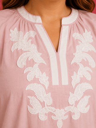PLUS Simply Sweet Pink Embroidered Dress - All About You