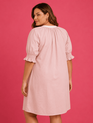 PLUS Simply Sweet Pink Embroidered Dress - All About You