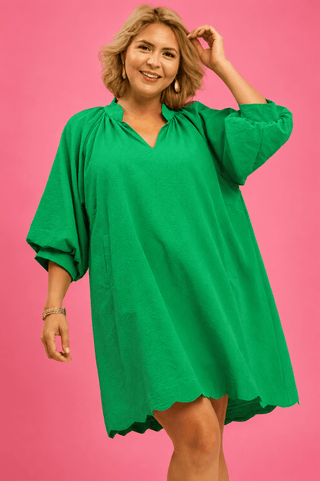 PLUS Talk Of The Town Green Dress - All About You