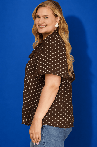 PLUS Timeless Charm Polka Dot Tie Top - All About You