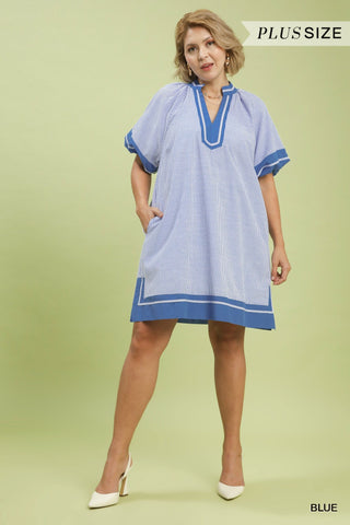 PLUS True Blue Classic Pinstripe Dress - All About You