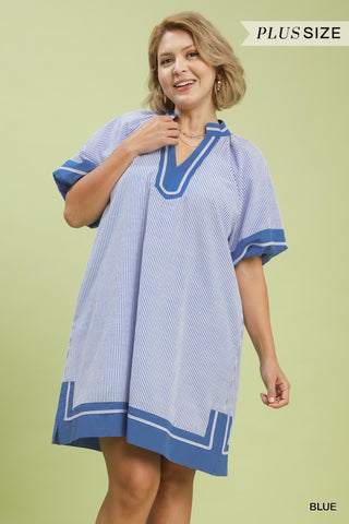 PLUS True Blue Classic Pinstripe Dress - All About You