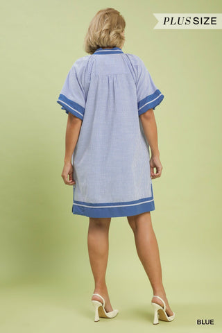 PLUS True Blue Classic Pinstripe Dress - All About You