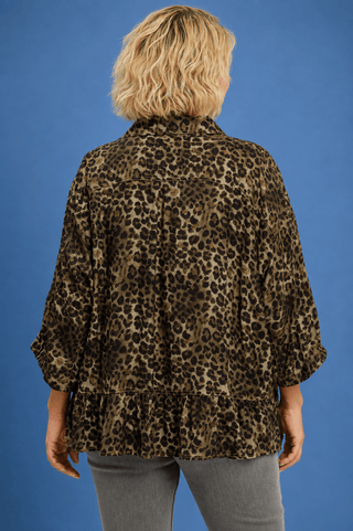 PLUS Untamed Beauty Leopard Collared V-Neck Top - All About You