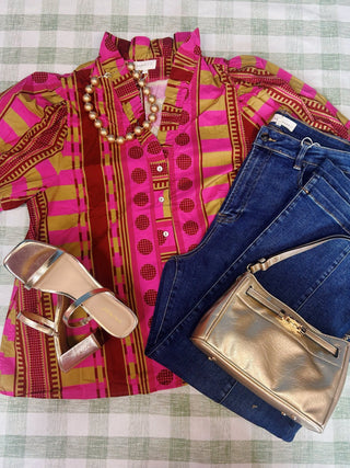 PLUS Weekend Wander Mixed Print Top - All About You