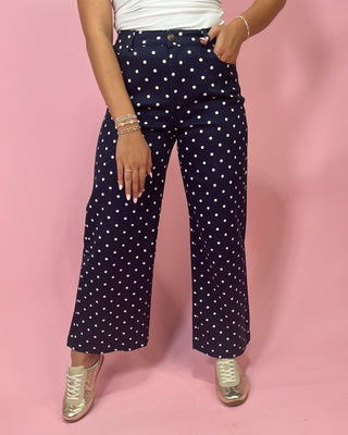 Polished & Playful Navy Polka Dot Jeans - All About You