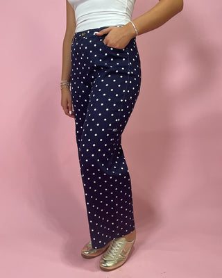 Polished & Playful Navy Polka Dot Jeans - All About You