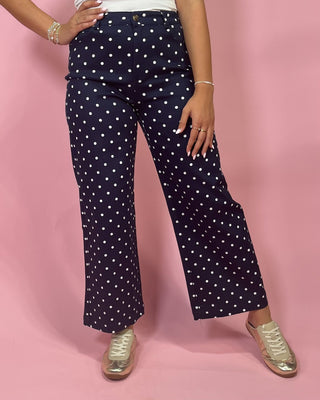 Polished & Playful Navy Polka Dot Jeans - All About You