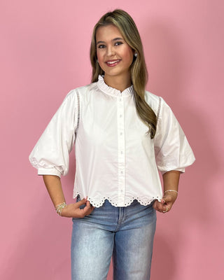 Pretty Little Detail White Top - All About You