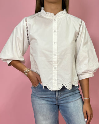 Pretty Little Detail White Top - All About You