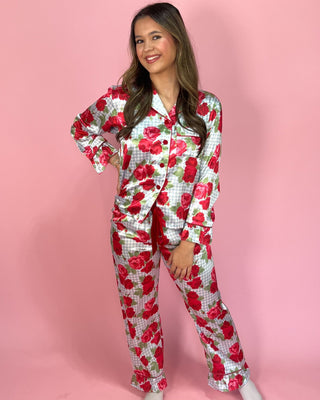 Primrose Picnic Floral Gingham Pajama Pants Set - All About You