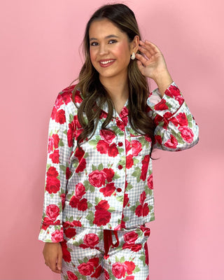 Primrose Picnic Floral Gingham Pajama Pants Set - All About You