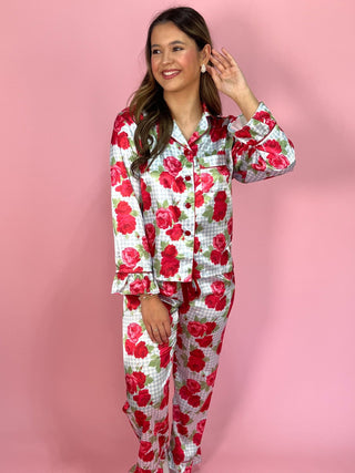 Primrose Picnic Floral Gingham Pajama Pants Set - All About You
