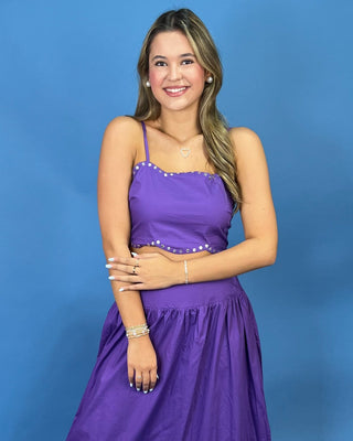 Purple Reign Rhinestone Skirt Set - All About You