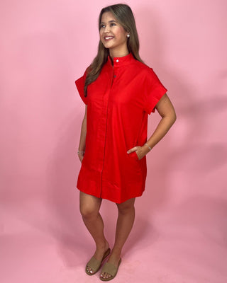 Red Hot Moment Button Up Dress - All About You Boutique & Gifts