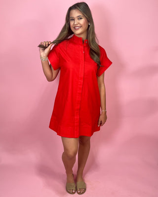 Red Hot Moment Button Up Dress - All About You Boutique & Gifts