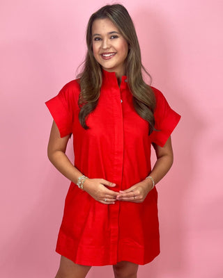 Red Hot Moment Button Up Dress - All About You Boutique & Gifts