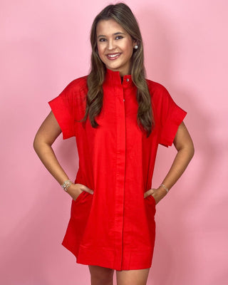 Red Hot Moment Button Up Dress - All About You Boutique & Gifts