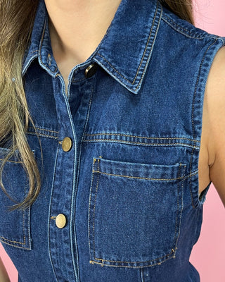 Rodeo Ready Dark Wash Denim Vest - All About You Boutique & Gifts