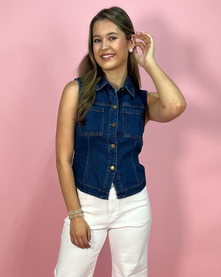 Rodeo Ready Dark Wash Denim Vest - All About You Boutique & Gifts